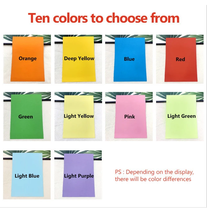 Free Sample Factory Manufacturer Wholesale Colour Paper Custom Logo Kid A4 Size Color Printer 100% Wood Pulp Copy Color Paper A4