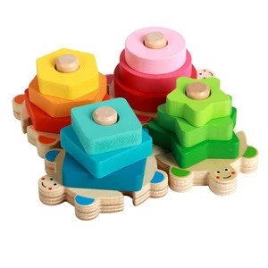 Free sample Wood toys YZ004 for kids puzzle geometric shapes math educational toy for kids