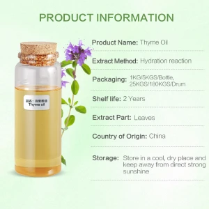 Free samples are available Pharmaceutical grade Natural Flavour &amp; Fragrances Organic Thyme Oil