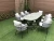 Import garden dining table set with glass top outdoor rope furniture dining set dinning chair set from China