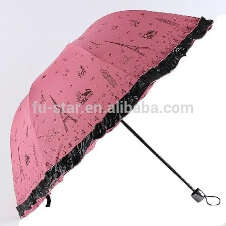 GD FS-YS3 New Folding Windproof Anti UV Clear/Rain Korean Lacework Princess Umbrella
