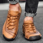 Genuine Leather Men Casual Shoes Luxury Brand 2021 Mens Loafers Moccasins Breathable Slip on Black Driving Shoes Plus Size 38-48