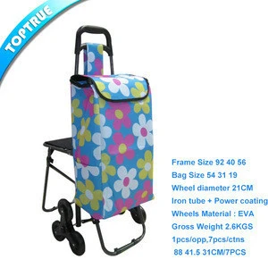 class temporary Madam Buy Gimi Climb Stair Granny Supermarket Vegetable Foldable Shopping Trolley  Bag Cart Folding Shopping Trolley With Chair Seat from Yongkang Toptrue  Houseware Co., Ltd., China | Tradewheel.com