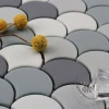 glass manufacturer decorative glass wall art glass mosaic grey fish scale mosaic tile