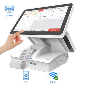 Gmaii dual touch screen cash register with built in printer billing machine for retail pos systems