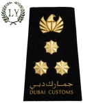 gold Airline Pilot Epaulets Captain Shoulder First Officer Insignia Sliders Merchant marine epaulettes
