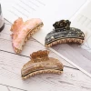 Gold foil bling hair banana claw clips wholesale fashion women luxury nonslip large size acrylic hairgrips accessory