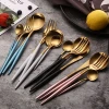 gold hotel cutlery set plated wholesale PVD coating flatware