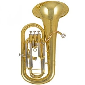 Gold Lacquer Piston Brass instrument marching C tone Tuba