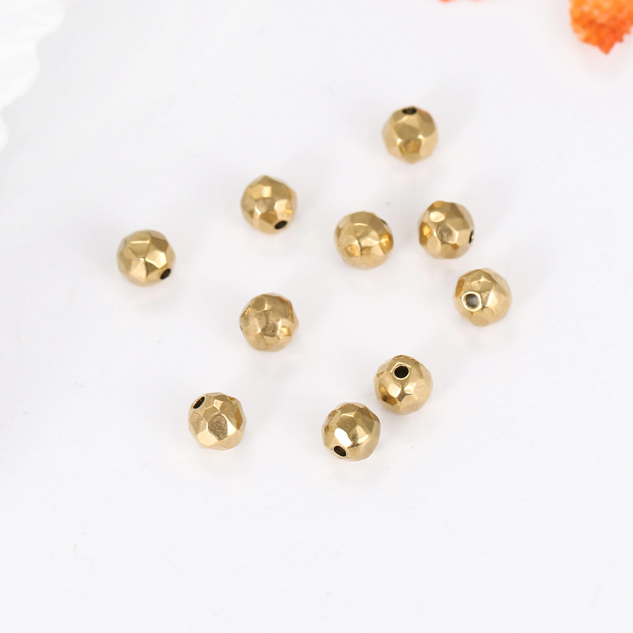 Gold-plated stainless steel irregular round bead necklace accessories pendant necklace female fashion simple accessories