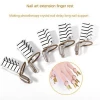 Gold Silver Nail Art Aluminum Form Reusable Extension Manicure Tool Nail Forms
