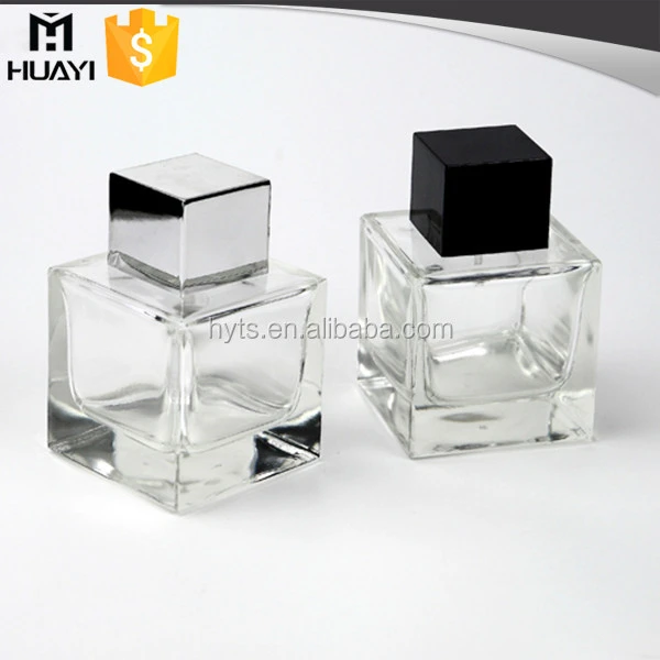 good quality square glass element perfume bottle with square perfume cap