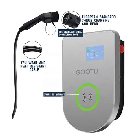 GOOTU 380V 22KW AC EV Charging Station Wallbox Three Phase Type2 32A Fast Electric Vehicle Charger