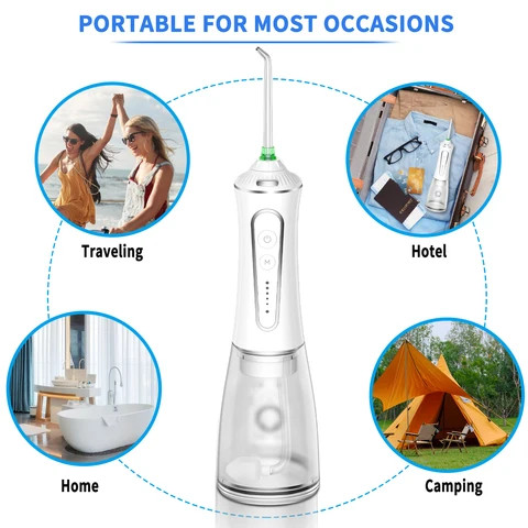 H2ofloss Professional Floss Tooth Cleaner IPX7 Waterproof USB Rechargeable Portable Dental Jet Oral Irrigator Water Flosser