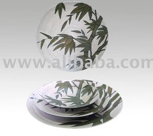 Handmade - New style pattern on lacquer Bamboo Decorative Wall Dishes with stand