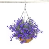 Hanging Basket with Artificial Flowers Wall Coconut Palm Basket Artificial Hanging Flower Plant for Outdoor Patio Lawn Garden