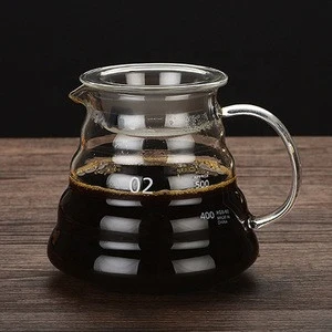 Heat Resistant Glass Hand Drip Pot Coffee Server Kettle Coffee Maker Teapot 600ml