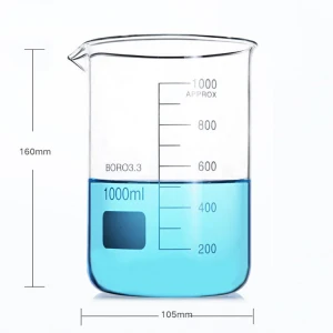 high quality 1000ml  borosilicate 3.3 pyrex glass beaker without handle