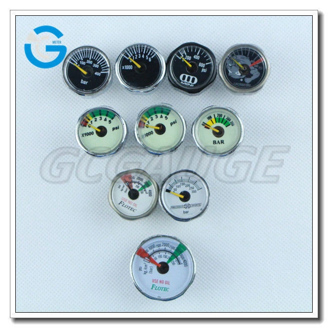 High quality 1inch 25mm 23mm chrome color miniature pressure gauge manometer