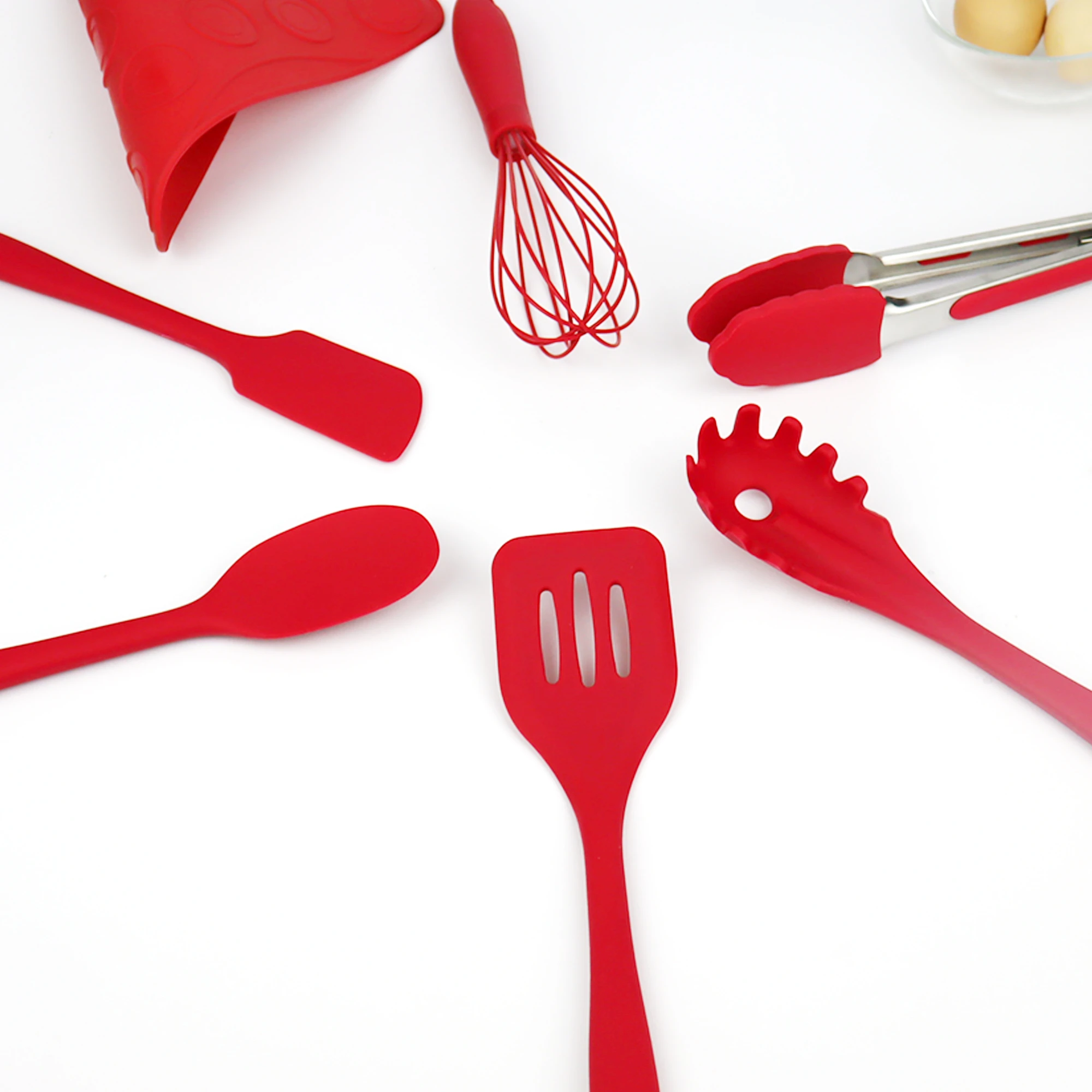 High Quality 6 pcs/set Silicone Kitchen Tools Set Eco-reusable Silicone Kitchenware Silicone Accessories Utensils