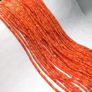 High quality and high specification coral beads small cylindrical jewelry making material DIY Necklace Bracelet orange 3x3mm