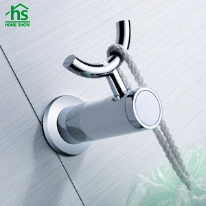 high quality brass chrome and white hotel towel ring in bathroom