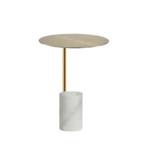 High Quality Coffee Round Marble Dining Tea Table with  Stainless Steel Legs dining table  Rock table with metal leg