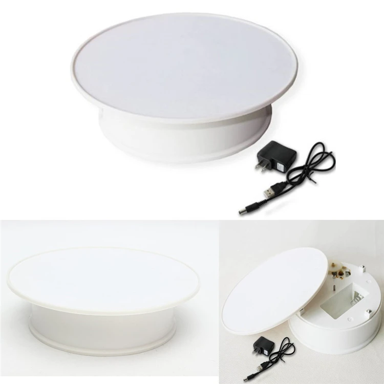 high quality durable 20cm /25cm electric Motorized Rotating Display Stand Turn Table with Black Felt Top and AC Adapter