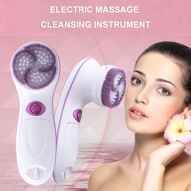 High quality face cleanser portable electric silicone Electric facial cleaning brush with 4 brushes