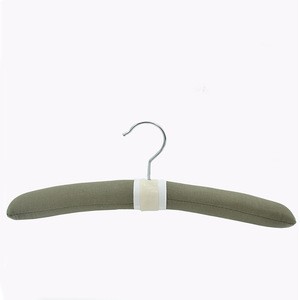 High quality ramie cotton fabric padded coat hanger wedding dress hanger for clothes