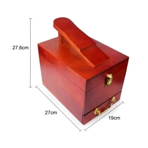 High quality shoe shine equipment with wooden box for cleaning shoes