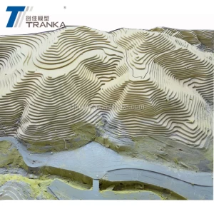 High Quality Topographic Model with Contour Line , Urban Planning Maquette Scale Model