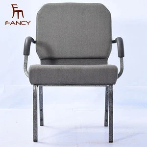 high quality wholesale modern padded interlocking cheap used metal church hall chair for theater furniture