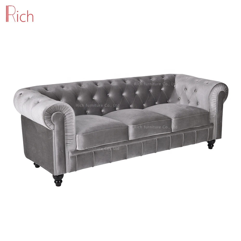 Home 3 Seater Velvet Furniture Chesterfield Sofa Couch