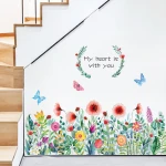 home decor removable 3d decals wall stickers watercolor floral