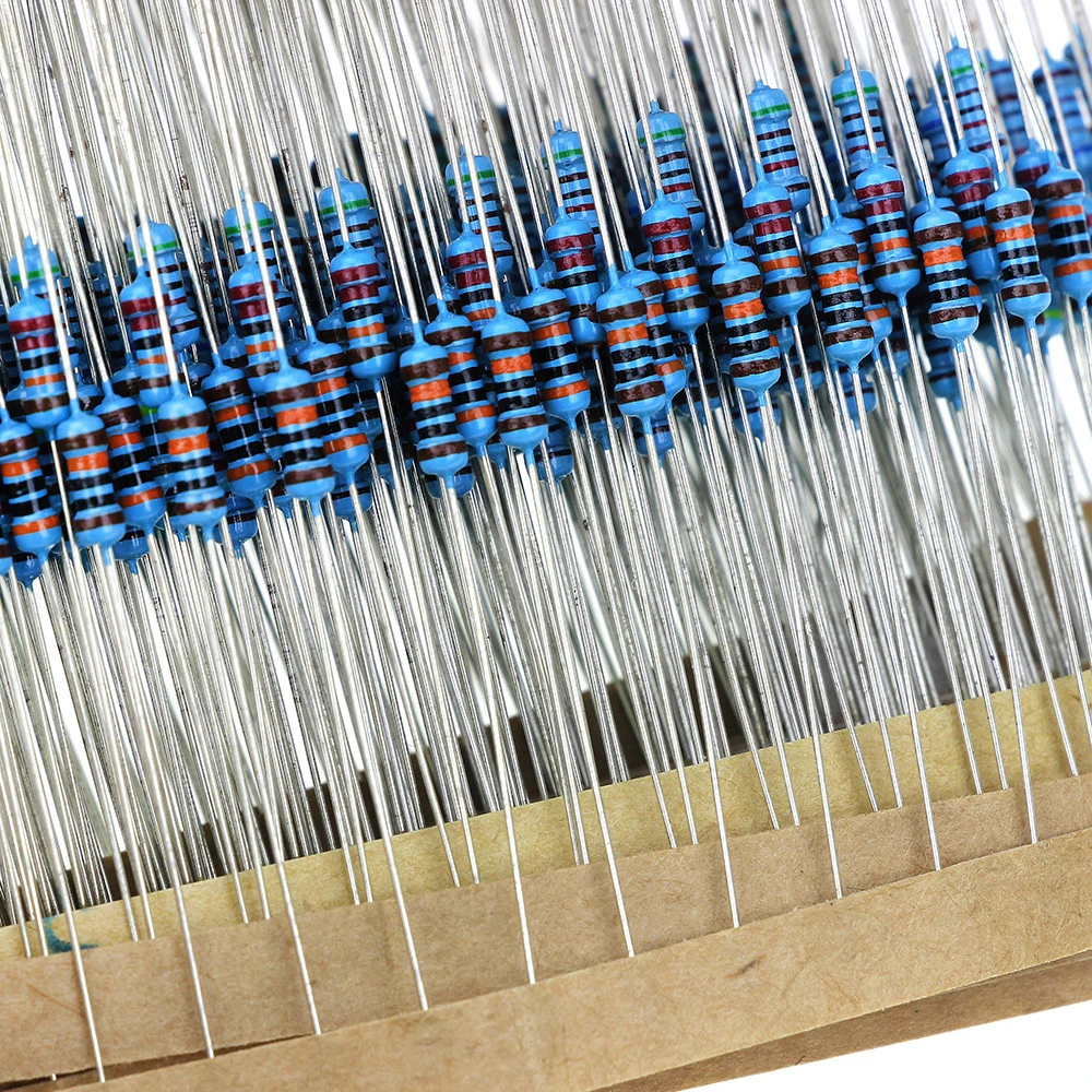 HOT 600pcs/Set 30 Kinds 1/4W Resistance 1% Metal Film Resistor Pack Assorted Kit 1K 10K 100K 220ohm 1M Resistors