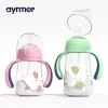 Hot Sale 240ml/300ml Pp Baby Feeding Bottle Leak-Proof Sippy Bottle With Straw And Handle