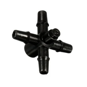 Hot Sale 5 Way Agricultural Garden Plastic Irrigation Connector 1/4 Inch Barb Drip Cross Connector Fittings Garden Sprinklers
