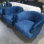 hot sale luxury purple velvet comfortable library lounge chairs design furniture