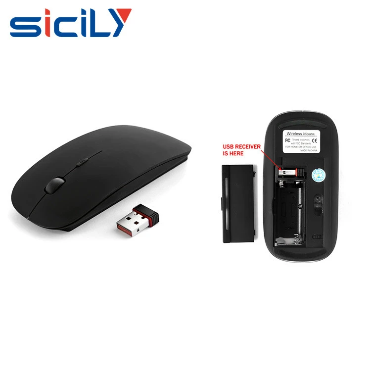 Hot selling Computer accessories 3 buttons 2.4G flat optical usb glossy mouse for wholesale