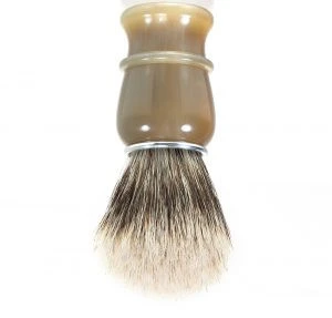 Hot selling real horn handle synthetic hair shaving brush with horn handle