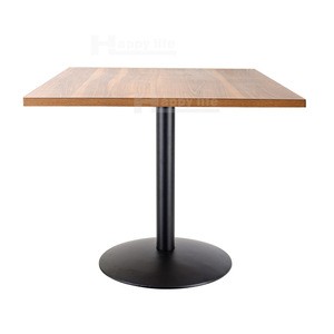 Hot selling solid wood iron base square table restaurant