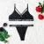 Import Hot Women Thin Bra Brief Sets Front Cross Bra Brief Set Bralette Two Pieces Underwear Letter Print Bra Set from China