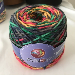 Hotsale Colorful Scarf Knitting Fancy Melange Crochet Cake Yarn Acrylic cotton blended yarn Retail Cake Ball Yarn