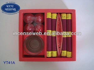 Household Scented Incense Stick with Scented Candle and Glass Holder
