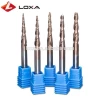 HRC55 R0.25/R0.5/R0.75/R1.0 Tapered Ball Nose End Mill Cutter Carbide Coated Cone Bits