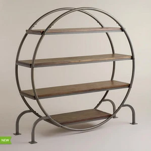 Industrial Furniture Bookcase Round Book self