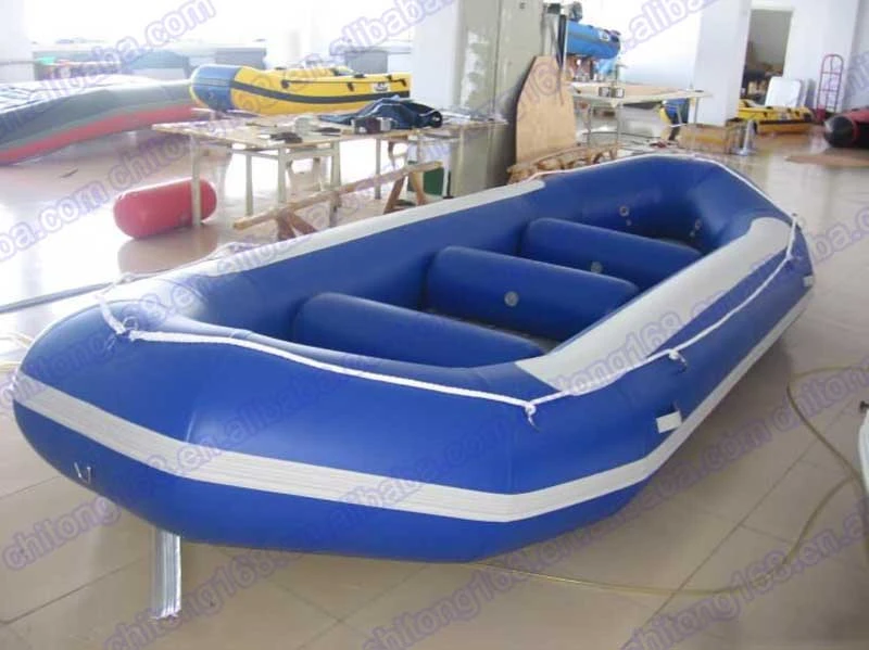 Inflatable Portable Rowing Boat Fly Fish Boat In Coastal Place