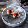 Japanese Restaurant Black And White Dry Ice Dishes Sushi Plate Black