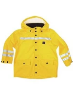 Kid Boys Yellow Reflective longline hooded Rain Coat / China Wholesale winter clothes for kids